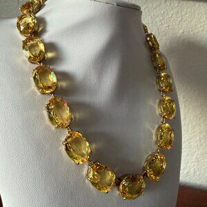 New in Box Heidi Daus The Devil Wears Oval Station Necklace - Citrine Color